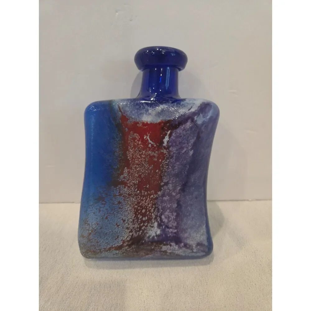 Kosta Boda Cancan Decanter Signed Kjell Engman Vintage Swedish Art Glass 12